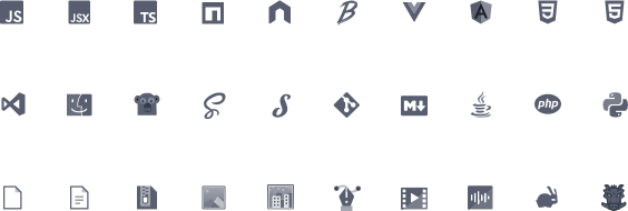 The City Lights file type icons