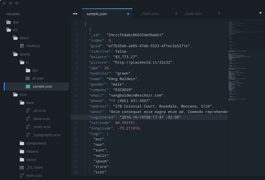 City Lights theme in Sublime Text