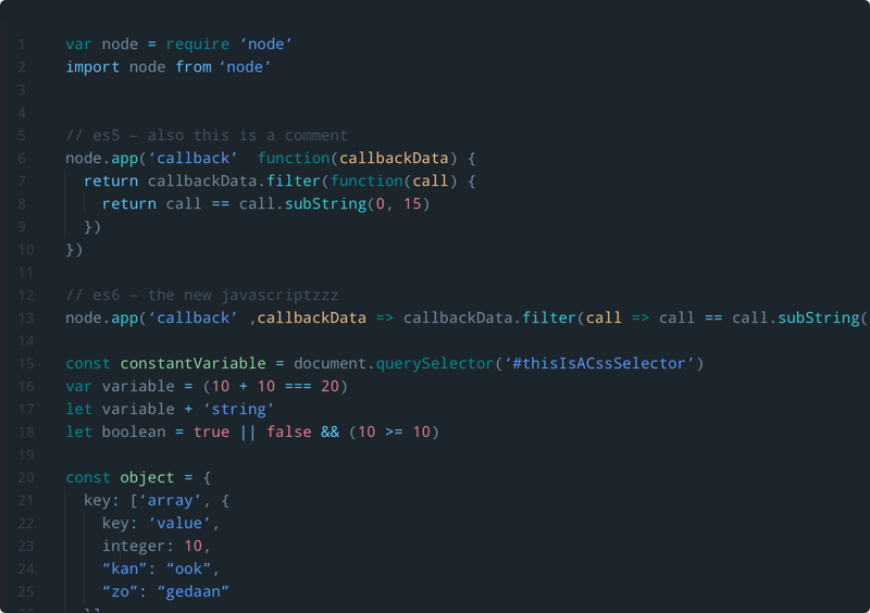 City Lights Syntax Theme rendering javascript code